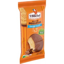 ST MICHEL Gâteaux Galettes Moelleuses Chocolat Au Lait Sans Huile De Palme les 2 galettes de 60g