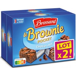 BROSSARD Gâteaux brownie chocolat au lait les 2 boîtes de 8 gâteaux de 30g