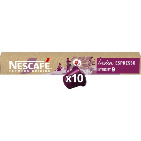 NESCAFE FARMERS ORIGINS Capsules de café India Espresso intensité 9 10 capsules