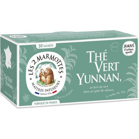 LES MARMOTTES Thé vert Yunnan LES 2 MARMOTTES 30 sachets 58g