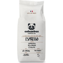 COLUMBUS Grains de café espresso Arabica intensité 5 1Kg