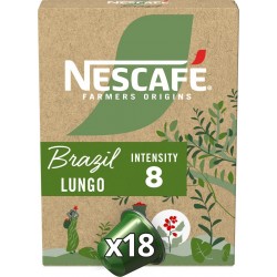 NESCAFE FARMERS ORIGINS Capsules de café Brazil Lungo intensité 8 18 capsules