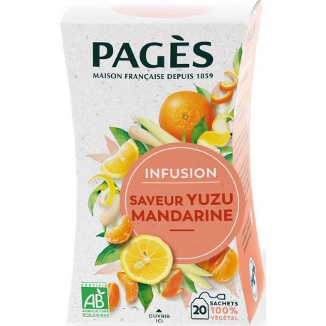 PAGES Infusion Yuzu Mandarine Bio 20 sachets