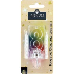 LED AMBIANCES DEVINEAU Bougie LED Clignotante N°8 et 4 bougies blanches AMBIANCES DEVINEAU l'unité