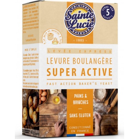 SAINTE LUCIE Levure boulangère super active sans gluten 5 sachets