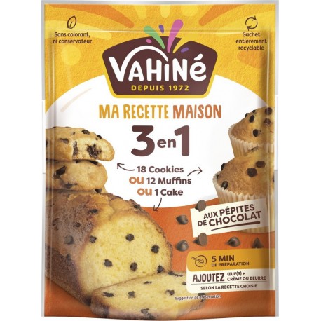 VAHINE Préparation recette maison cookies, muffins, ou cake 300g