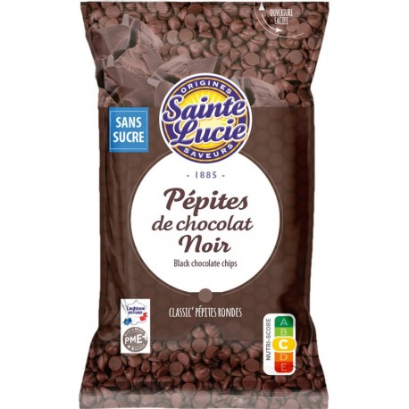 SAINTE LUCIE Pépites de chocolat noir sans sucre 100g