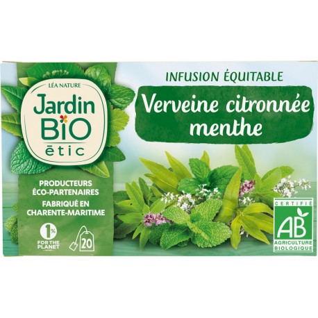 JARDIN BIO Infusion verveine menthe Bio ETIC 20 sachets