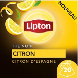 LIPTON Thé noir aux zestes de citron d'Espagne 20 sachets