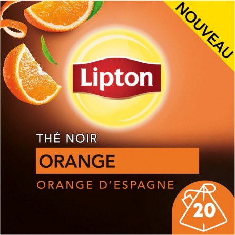 LIPTON Thé noir aux zestes d'orange d'Espagne 20 sachets