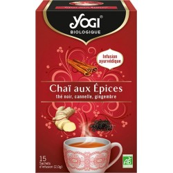 YOGI Thé noir chai aux épices Bio 15 sachets