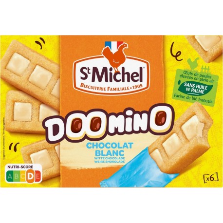 ST MICHEL Gâteaux Doomino Chocolat Blanc Sans Huile De Palme 6 gâteaux de 180g