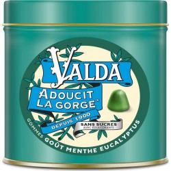 VALDA Bonbon Gorge Irrités Adoucit Goût Menthe Eucalyptus 140g