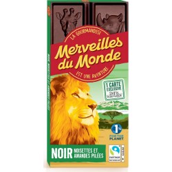 KROKOLA Tablette de chocolat noir noisettes amandes grillées la tablette de 100g