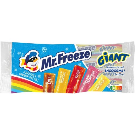 BRABO FRANCE Glace à l'eau giant assortiment 8 tubes