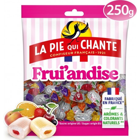 LA PIE QUI CHANTE Bonbons assortiment frui'andise aux fruits 250g