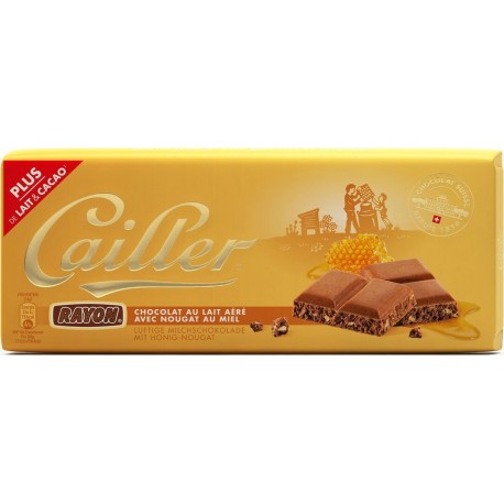 NESTLE CAILLER Tablette de chocolat au lait nougat et miel la tablette de 100g