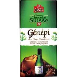 ORSET Tablette de chocolat lait Génépi la tablette de 100g