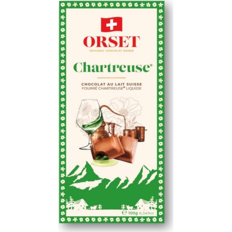 LA ROUTE DES ALPES Tablette de chocolat au lait Chartreuse la tablette de 100g