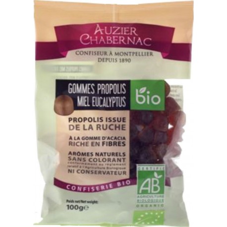 AUZIER CHABERNAC Bonbons propolis au miel & eucalyptus Bio 100g