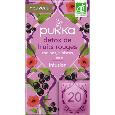 PUKKA Infusion detox de fruits rouges, bio 20 sachets