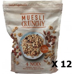 NC Lot 12x Muesli Croustillant 4 Noix Paquet 450g les 12 unités de 0.45Kg