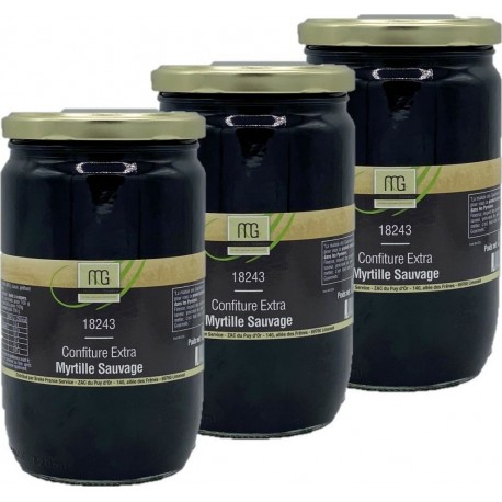 NC Confiture Myrtille Sauvage Maison Des Gourmets les 3 unités de 0.85Kg