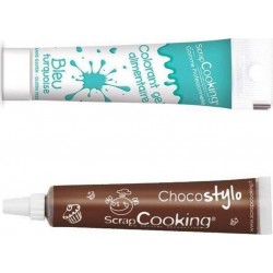 NC Stylo Chocolat + Gel Colorant Alimentaire Bleu Turquoise