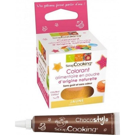 NC Colorant Alimentaire Naturel Jaune + Stylo Chocolat