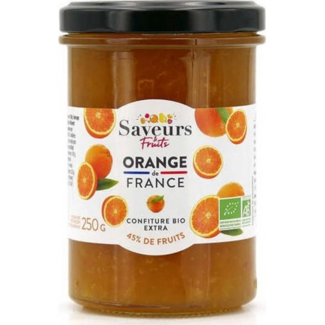 Confiture Bio Extra D'orange De France Bocal De 250g