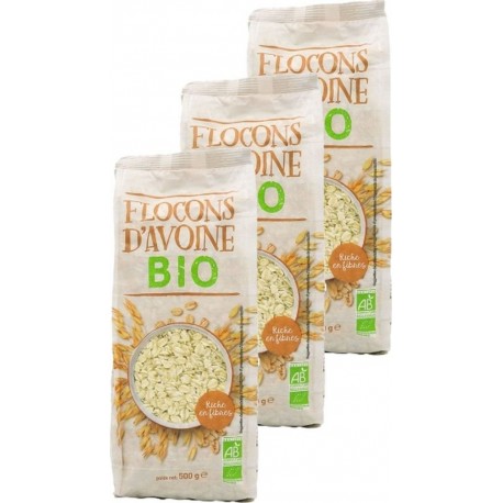 NC Flocons D'avoine Bio les 3 unités de 0.5Kg