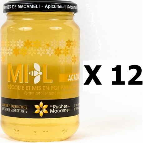 NC Lot 12x Miel D'acacia Monts Du Lyonnais Rhône Alpes Le Rucher De Macameli Pot 500g les 12 unités de 0.5Kg