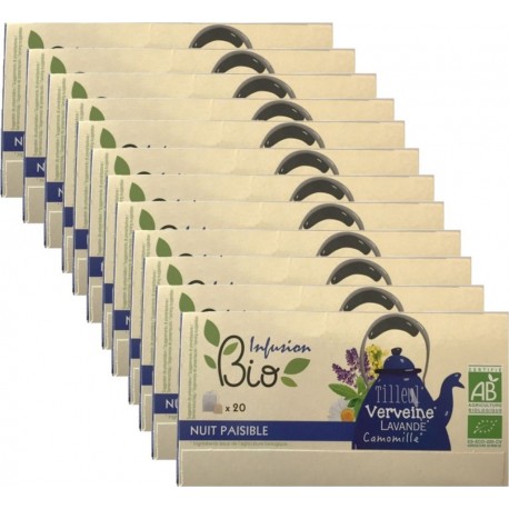 NC Lot 12x Infusion Bio Pour La Nuit 20 Sachets les 12 unités de 0.03Kg