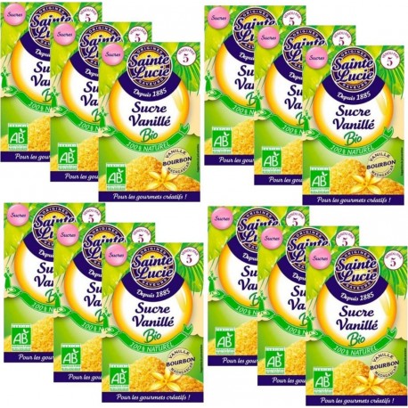 Sainte Lucie Lot 12x Sucre Vanillé Bio 5 Sachets De 7,5g les 12 unités de 0.37Kg