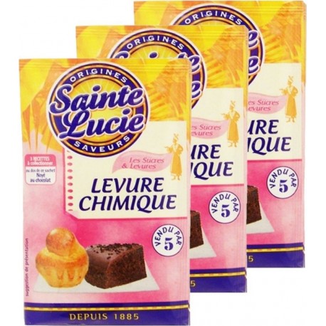 Sainte Lucie Lot 3x Levure Chimique 5 Sachets 10g