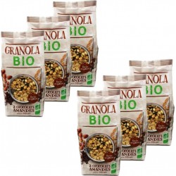 Granola 2 Chocolats Amandes Bio Agidra les 6 unités de 0.38Kg