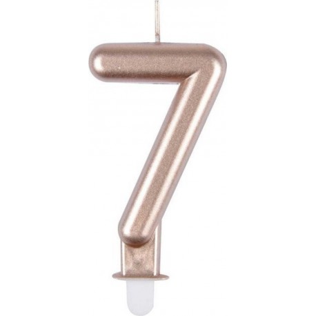 NC Bougie D'anniversaire chiffre 7 7cm Rose Gold