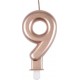 NC Bougie D'anniversaire chiffre 9 7cm Rose Gold