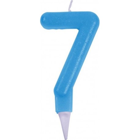 NC Bougie D'anniversaire Paillette chiffre 7 7cm Bleu