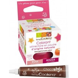 NC Stylo Chocolat + Colorant Alimentaire Naturel Rouge-rose