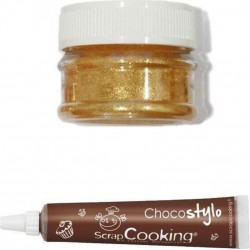 NC Colorant Alimentaire De Surface En Poudre Doré + Stylo Chocolat