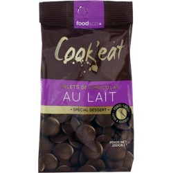 NC Palets De Chocolat Lait Spécial Dessert Cook'eat Sachet 200g l'unité de 0.2Kg