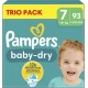 PAMPERS Couches Bébé Baby Dry 15+Kg Taille 7 pack de 93 couches