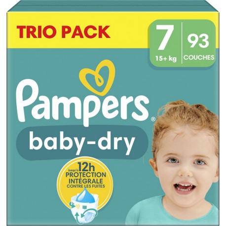 PAMPERS Couches Bébé Baby Dry 15+Kg Taille 7 pack de 93 couches