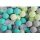 Clair Ensemble De Boules En Plastique, 50 Pcs, Gris/vert Clair/transparent/turquoise