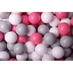 Clair Ensemble De Boules En Plastique, 50 Pcs, Gris/blanc/rose Clair