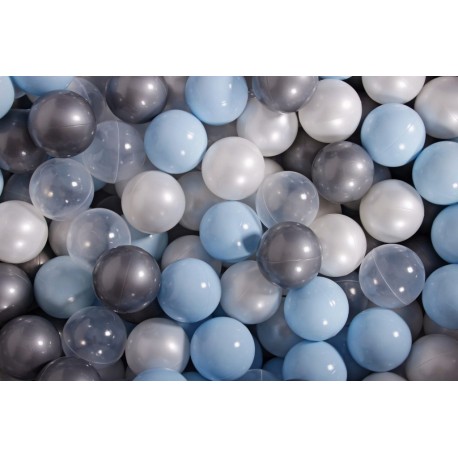 NC Ensemble De Boules En Plastique, 50 Pcs, Bleu/perle/argent/transparent