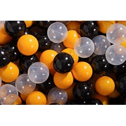 NC Ensemble De Boules En Plastique, 200 Pcs, Jaune/noir/transparent