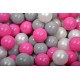 Ensemble De Boules En Plastique, 50 Pcs, Perle/gris/rose Foncé