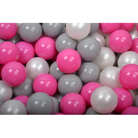 Ensemble De Boules En Plastique, 200 Pcs, Perle/gris/rose Foncé